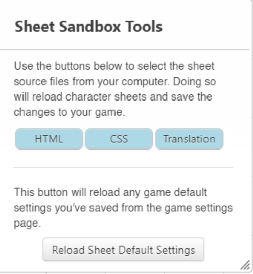 Screenshot of Roll20 Sandbox Tools