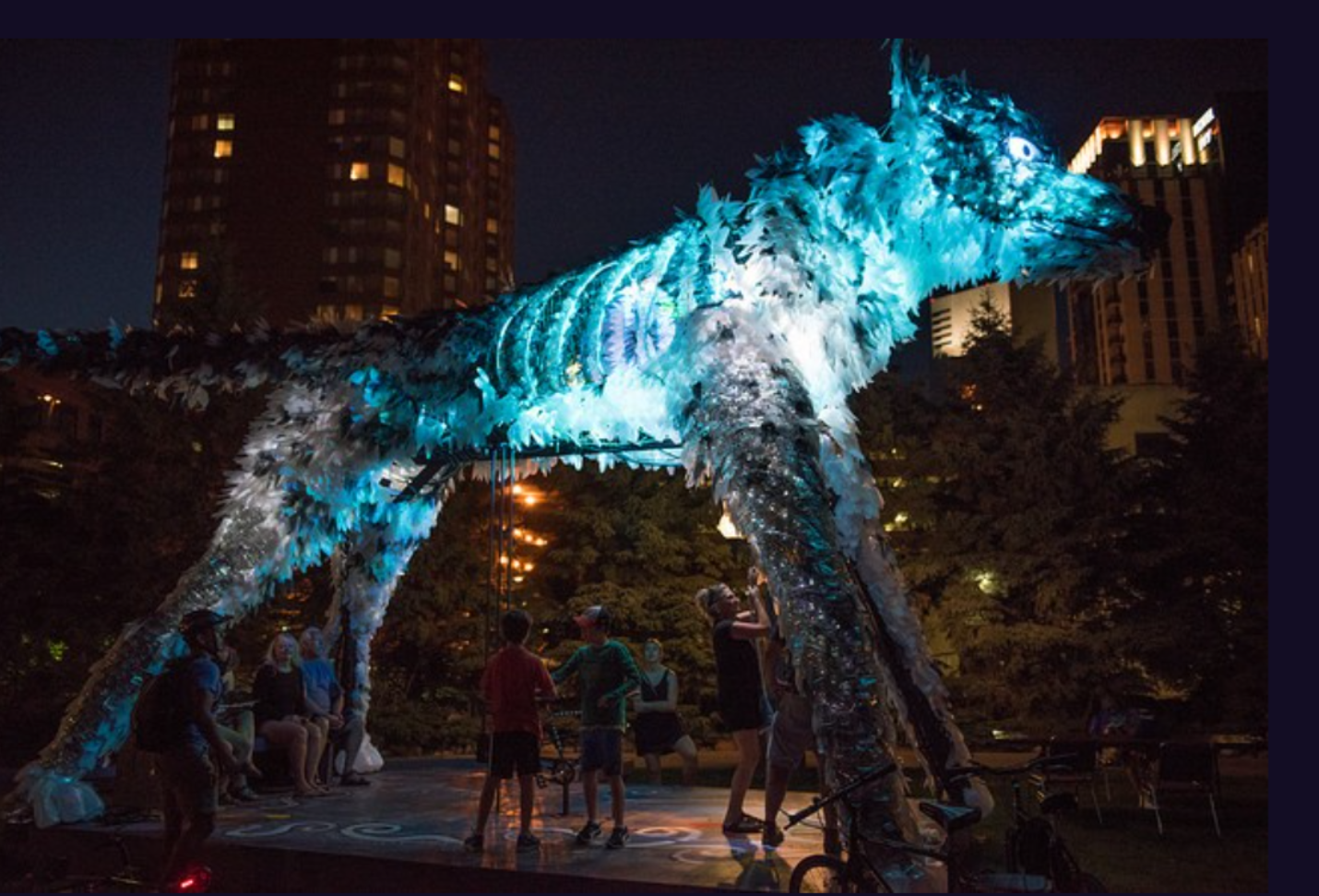 A big glowing wolf